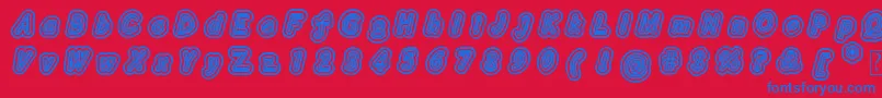 Layeradri Font – Blue Fonts on Red Background