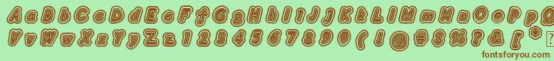Layeradri Font – Brown Fonts on Green Background