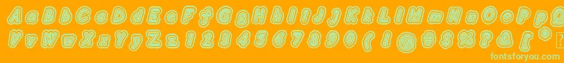 Layeradri Font – Green Fonts on Orange Background