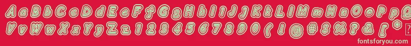 Layeradri Font – Green Fonts on Red Background