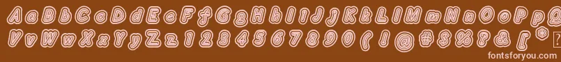 Layeradri-Schriftart – Rosa Schriften auf braunem Hintergrund