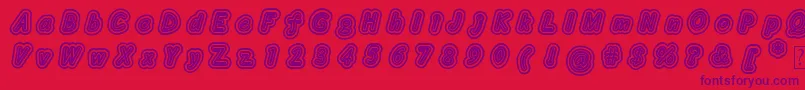 Layeradri Font – Purple Fonts on Red Background