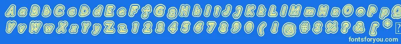 Layeradri Font – Yellow Fonts on Blue Background