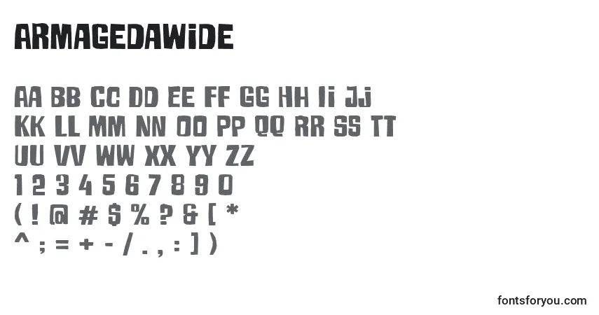 Schriftart ArmagedaWide – Alphabet, Zahlen, spezielle Symbole