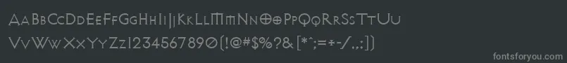 Fonte Avalonquest – fontes cinzas em um fundo preto
