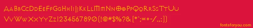 Avalonquest Font – Orange Fonts on Red Background