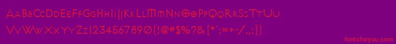 Avalonquest-Schriftart – Rote Schriften auf violettem Hintergrund