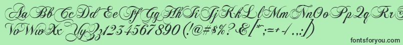 Fonte Chopinscript – fontes pretas em um fundo verde