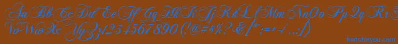 Шрифт Chopinscript – синие шрифты на коричневом фоне