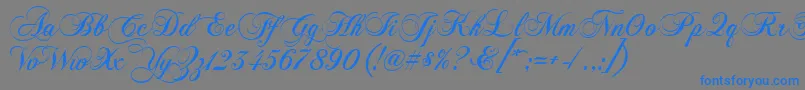 Weitere Informationen zur Chopinscript-Schriftart Chopinscript-Schriftart – Blaue Schriften auf grauem Hintergrund