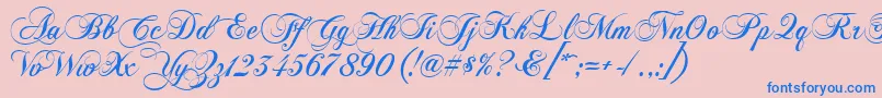 Chopinscript Font – Blue Fonts on Pink Background