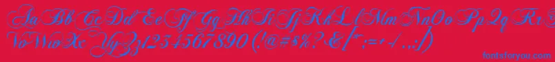 Chopinscript Font – Blue Fonts on Red Background