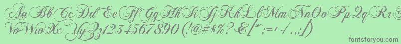 Chopinscript Font – Gray Fonts on Green Background
