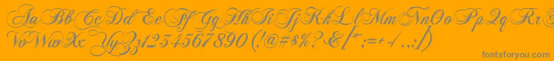 Chopinscript Font – Gray Fonts on Orange Background