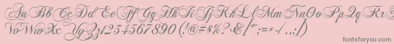 Chopinscript-Schriftart – Graue Schriften auf rosa Hintergrund