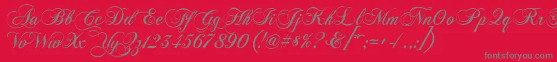 Czcionka Chopinscript – szare czcionki na czerwonym tle