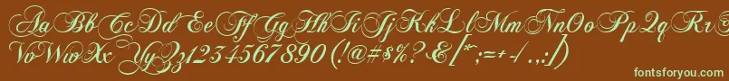 Chopinscript Font – Green Fonts on Brown Background