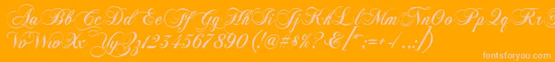 フォントChopinscript – オレンジの背景にピンクのフォント