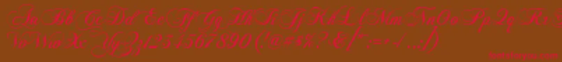Chopinscript Font – Red Fonts on Brown Background