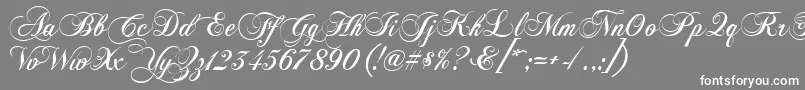 Chopinscript-Schriftart – Weiße Schriften auf grauem Hintergrund