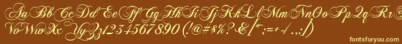 Шрифт Chopinscript – жёлтые шрифты на коричневом фоне
