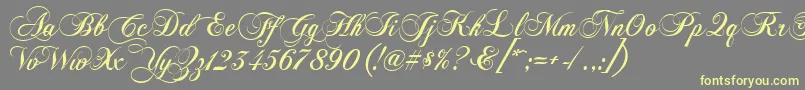 Chopinscript Font – Yellow Fonts on Gray Background