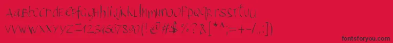 フォントPwbrushscript – 赤い背景に黒い文字