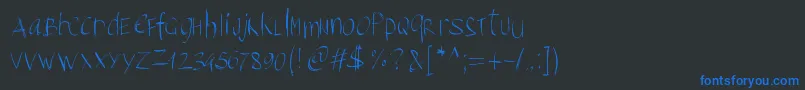 Шрифт Pwbrushscript – синие шрифты на чёрном фоне