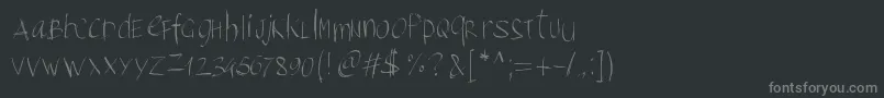 フォントPwbrushscript – 黒い背景に灰色の文字