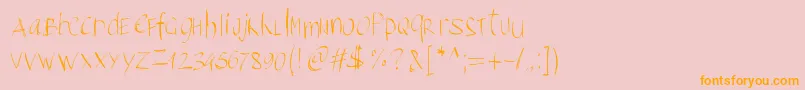 Lisätietoja Pwbrushscript-fontista Pwbrushscript-fontti – oranssit fontit vaaleanpunaisella taustalla