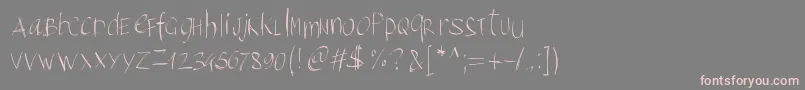 Pwbrushscript Font – Pink Fonts on Gray Background