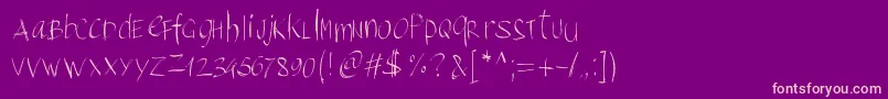 フォントPwbrushscript – 紫の背景にピンクのフォント