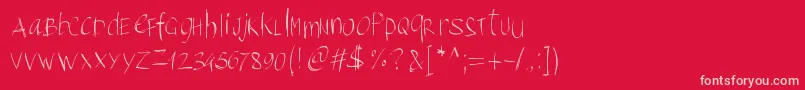 Pwbrushscript Font – Pink Fonts on Red Background