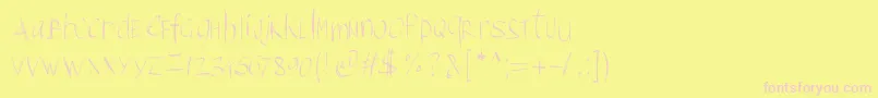Pwbrushscript Font – Pink Fonts on Yellow Background