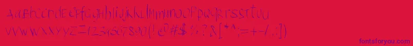 Police Pwbrushscript – polices violettes sur fond rouge
