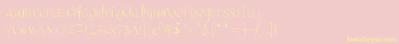Pwbrushscript Font – Yellow Fonts on Pink Background