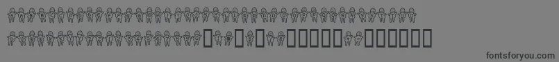 Saiba mais sobre a fonte Voodoodolls Fonte Voodoodolls – fontes pretas em um fundo cinza