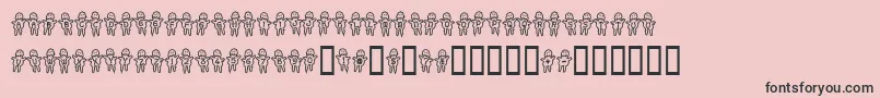 Saiba mais sobre a fonte Voodoodolls Fonte Voodoodolls – fontes pretas em um fundo rosa