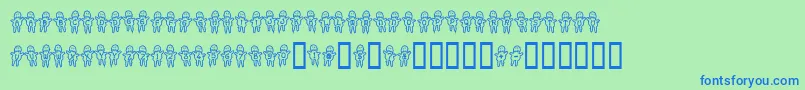 Voodoodolls Font – Blue Fonts on Green Background