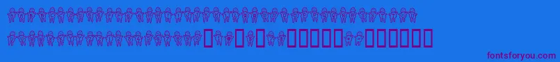 Voodoodolls Font – Purple Fonts on Blue Background