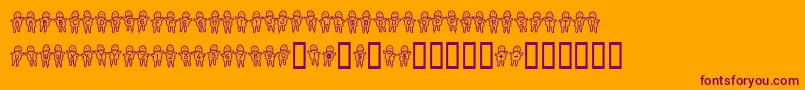 Voodoodolls Font – Purple Fonts on Orange Background
