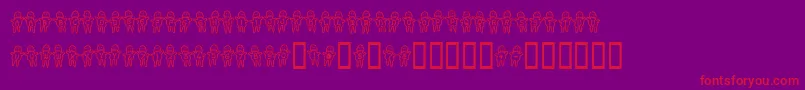 Police Voodoodolls – polices rouges sur fond violet