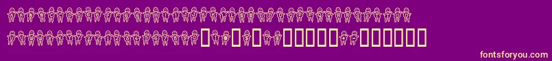 Voodoodolls Font – Yellow Fonts on Purple Background