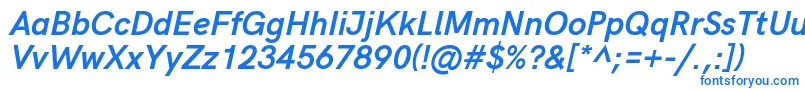 HkgroteskBolditalic-fontti – siniset fontit valkoisella taustalla