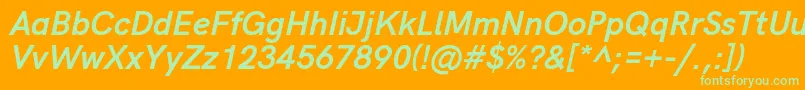 Шрифт HkgroteskBolditalic – зелёные шрифты на оранжевом фоне