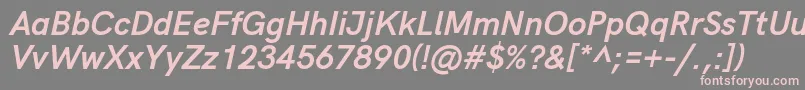 HkgroteskBolditalic-fontti – vaaleanpunaiset fontit harmaalla taustalla