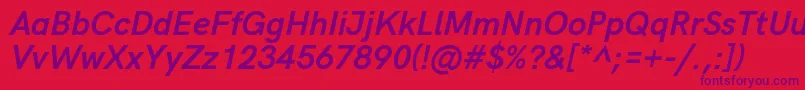 HkgroteskBolditalic Font – Purple Fonts on Red Background