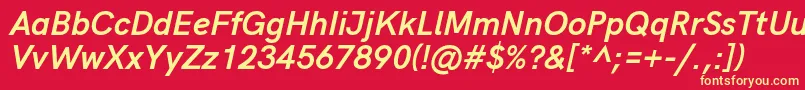 フォントHkgroteskBolditalic – 黄色の文字、赤い背景