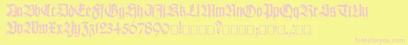 Killig-fontti – vaaleanpunaiset fontit keltaisella taustalla