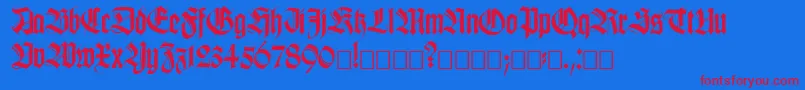 フォントKillig – 赤い文字の青い背景